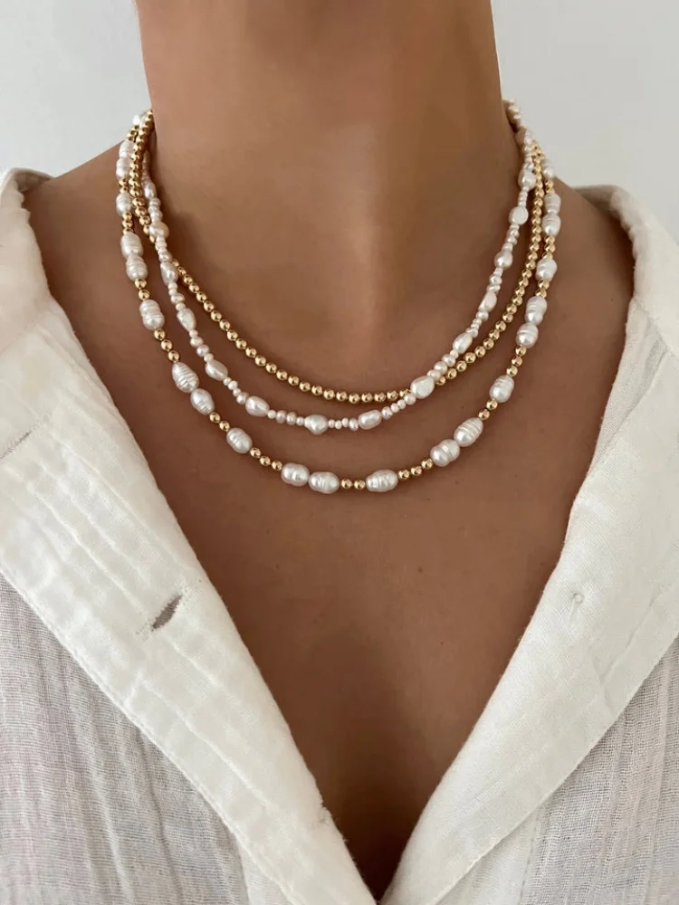 Natural Pearl Choker Necklace 18k Gold Plated Bead Jewelry for Women Elegant Bridal Minimalist Layered Summer Beach Jewelry Gift
Natural Pearl Choker Necklace 18k Gold Plated Bead Jewelry for Women Elegant Bridal Minimalist Layered Summer Beach Jewelry Gift