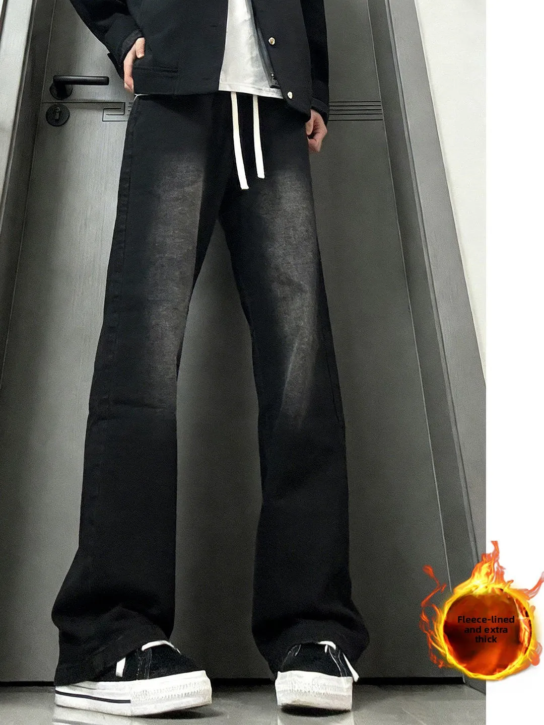 Мужские джинсы Bla adient с эластичным поясом, осенне-зимние, с завязками, прямые, широкие штанины, в американском ретро-стиле, для похудения
Мужские джинсы Bla adient с эластичным поясом, осенне-зимние, с завязками, прямые, широкие штанины, в американском ретро-стиле, для похудения