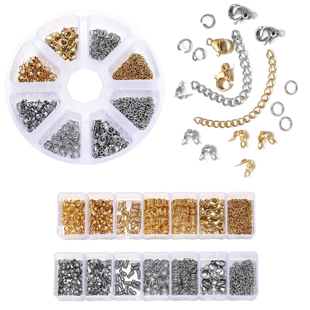 1Box Stainless Steel Lobster Clasps Open Jump Rings Crimp Beads Caps Set For Diy Bracelet Necklace Jewelry Making Making Kits
1Box Stainless Steel Lobster Clasps Open Jump Rings Crimp Beads Caps Set For Diy Bracelet Necklace Jewelry Making Making Kits