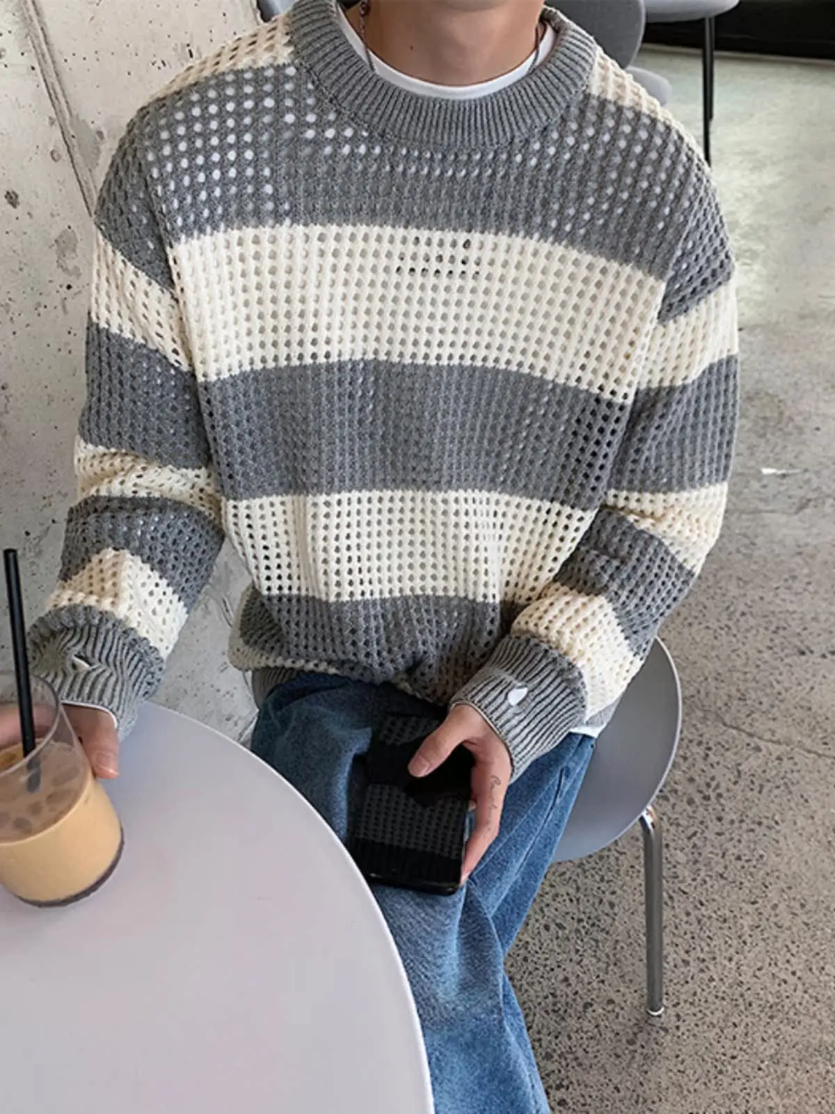 Модный вязаный свитер с ажурными полосками, свободный, повседневный, вязаный, с длинными рукавами, в стиле оверсайз
Модный вязаный свитер с ажурными полосками, свободный, повседневный, вязаный, с длинными рукавами, в стиле оверсайз