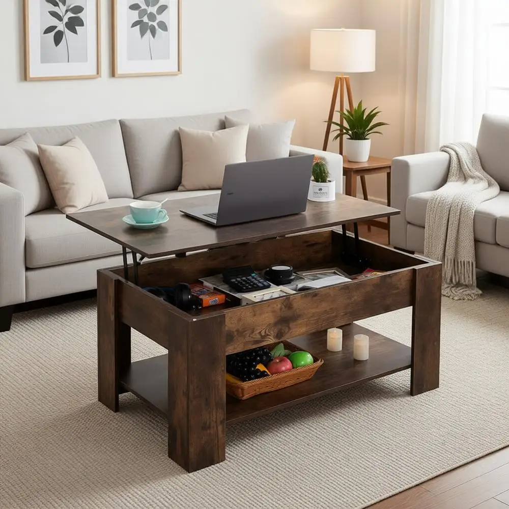 Журнальный столик с тайником и полкой для хранения, деревянный, 39.4 дюймов, коричневый
Журнальный столик с тайником и полкой для хранения, деревянный, 39.4 дюймов, коричневый