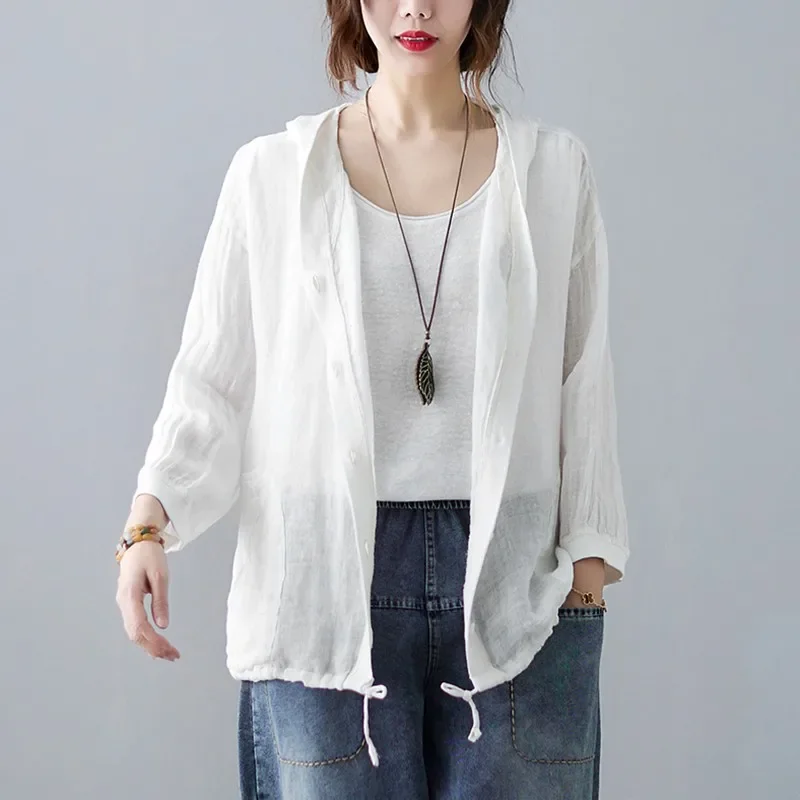 Women Summer Loose Sunscreen Casual Jackets New Arrival 2024 Simple Style Solid Color Female Long Sleeve Hooded Coats
Women Summer Loose Sunscreen Casual Jackets New Arrival 2024 Simple Style Solid Color Female Long Sleeve Hooded Coats