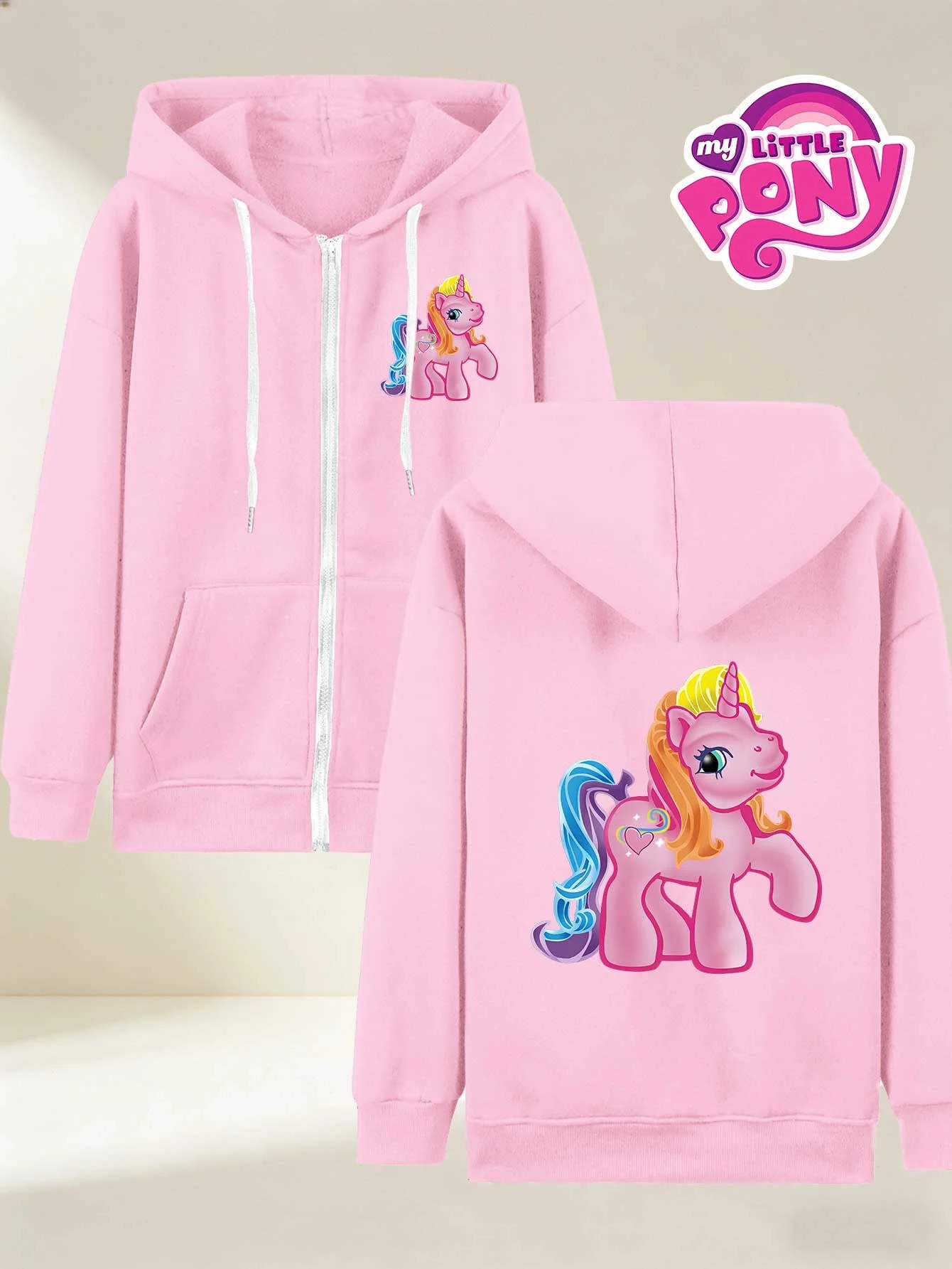 Autumn And Winter Women'S Hooded Sweatshirt, My Little Pony Co-Branded, "My Little Pony" Pink Unicorn Heart Pattern Print,
Autumn And Winter Women'S Hooded Sweatshirt, My Little Pony Co-Branded, "My Little Pony" Pink Unicorn Heart Pattern Print,