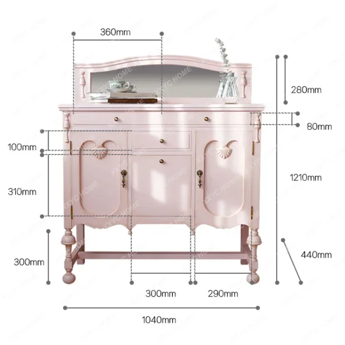 LJY-Pink all solid wood cosmetic cabinet with mirror dresser and chest cabinet integrated
LJY-Pink all solid wood cosmetic cabinet with mirror dresser and chest cabinet integrated