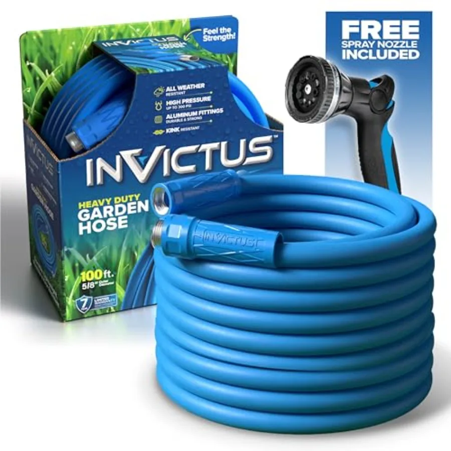 Garden Hose with Sprayer Nozzle 2-Layer Heavy Duty Drinking RV Water Hose 5/8 in. Flexible Lightweight NON Expandable Kink Resi
Garden Hose with Sprayer Nozzle 2-Layer Heavy Duty Drinking RV Water Hose 5/8 in. Flexible Lightweight NON Expandable Kink Resi