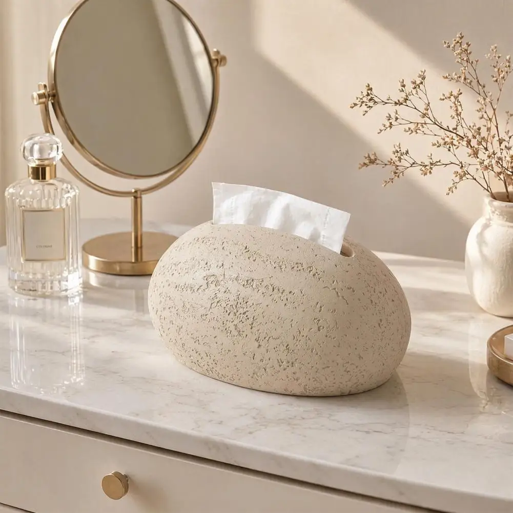 Tissue Box, Stone Shape Waterproof Sandstone Texture Dust Resistant Tissue Dispenser for Bathroom Living Room Decor
Tissue Box, Stone Shape Waterproof Sandstone Texture Dust Resistant Tissue Dispenser for Bathroom Living Room Decor