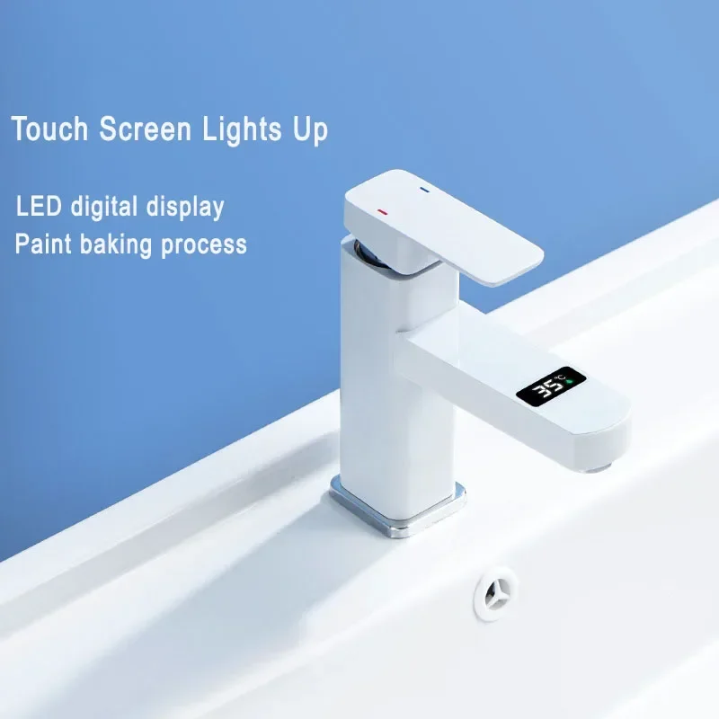 Digital Basin Faucets Smart Bathroom Faucet Shower Room Taps Water Temperature LED Black White Sink Tap Rotating Stainless Steel
Digital Basin Faucets Smart Bathroom Faucet Shower Room Taps Water Temperature LED Black White Sink Tap Rotating Stainless Steel
