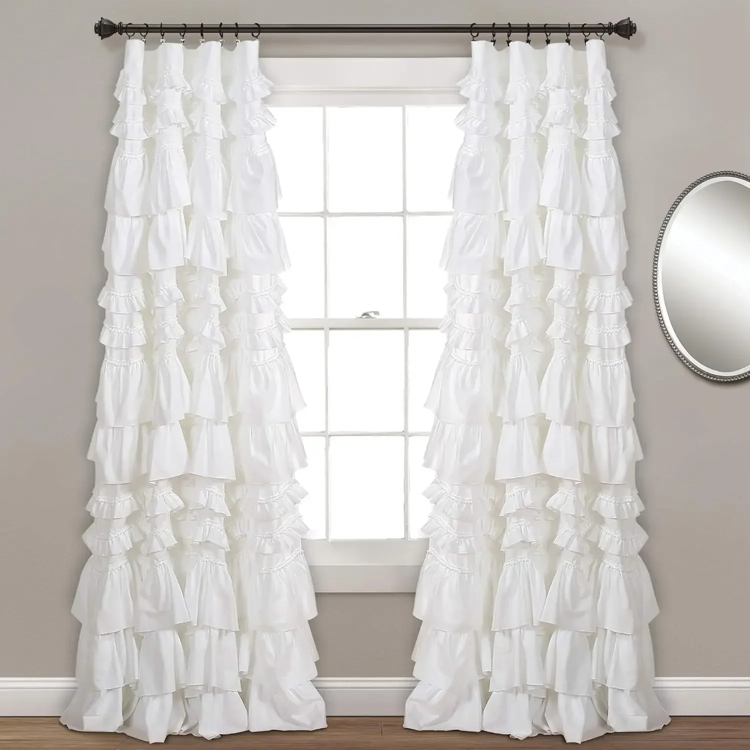 Kemmy Light Filtering Window Curtain Panel Single 52" W x 84" L White - Drapes - Ruffled Curtains for Bedroom - White Curtains
Kemmy Light Filtering Window Curtain Panel Single 52" W x 84" L White - Drapes - Ruffled Curtains for Bedroom - White Curtains