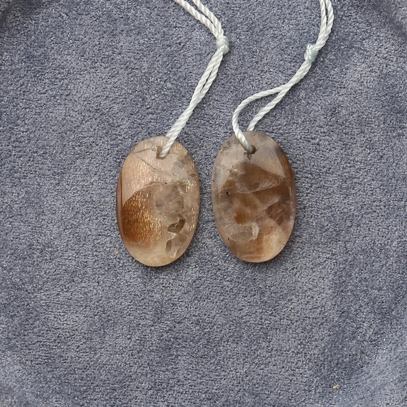 2PCS Sunstone Oval Pendants Golden Shimmer Translucent Gemstone Jewelry Components for DIY Accessories 21x14x3mm-3.2g
2PCS Sunstone Oval Pendants Golden Shimmer Translucent Gemstone Jewelry Components for DIY Accessories 21x14x3mm-3.2g