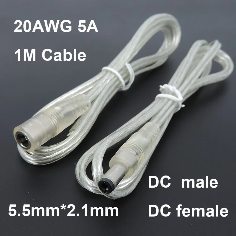 20AWG 5A Wire Female Male DC Power Adapter Pigtail Cable 5.5mm 2.1mm 12V Jack Connector Extension Cord
20AWG 5A Wire Female Male DC Power Adapter Pigtail Cable 5.5mm 2.1mm 12V Jack Connector Extension Cord