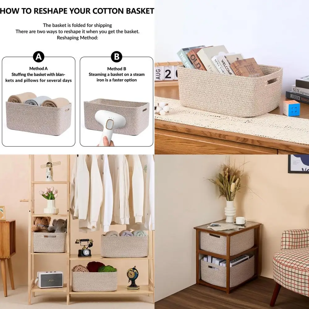 Set of 4 Brown Storage Baskets, 17 x 13 x 7.5, for Organizing, Closets, Nursery, and Toys
Set of 4 Brown Storage Baskets, 17 x 13 x 7.5, for Organizing, Closets, Nursery, and Toys