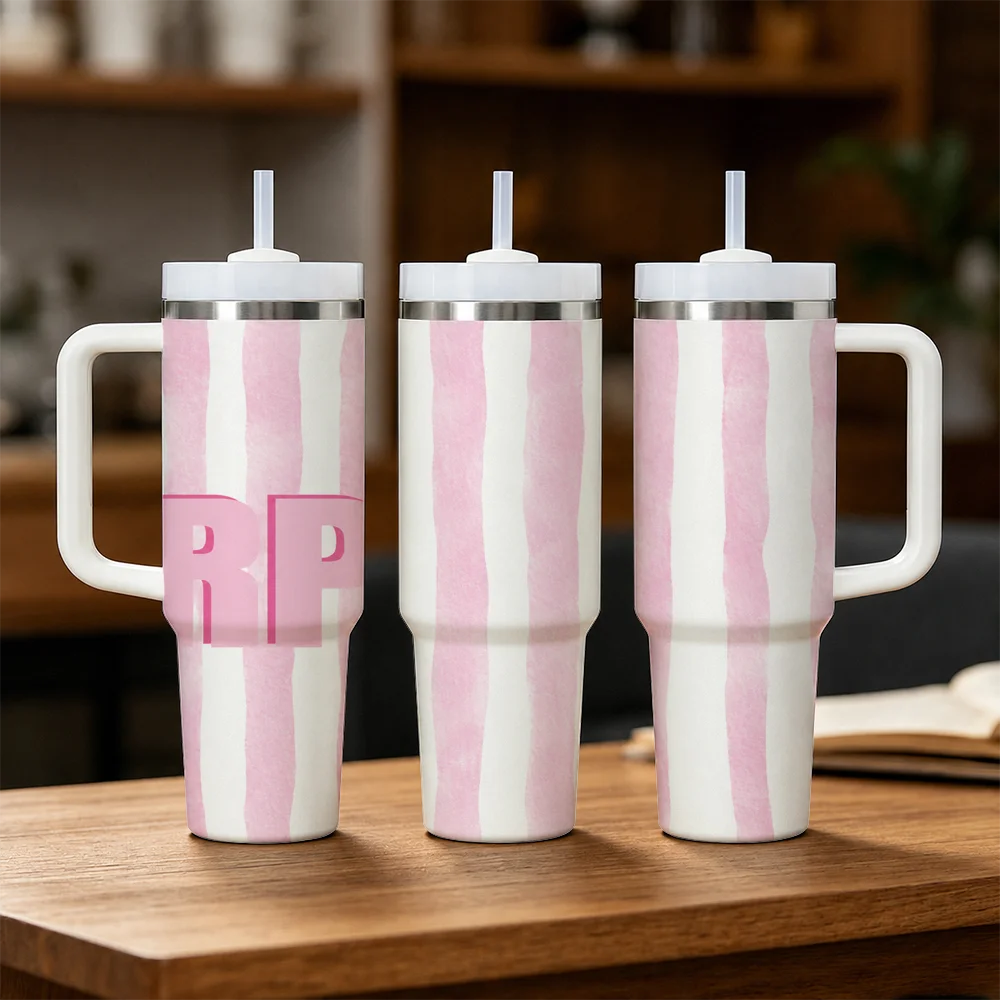 Lettered stripes Vacuum Flasks 40oz Stainless Steel Insulated Tumbler With Handle & Straw Leakproof Travel Mug
Lettered stripes Vacuum Flasks 40oz Stainless Steel Insulated Tumbler With Handle & Straw Leakproof Travel Mug