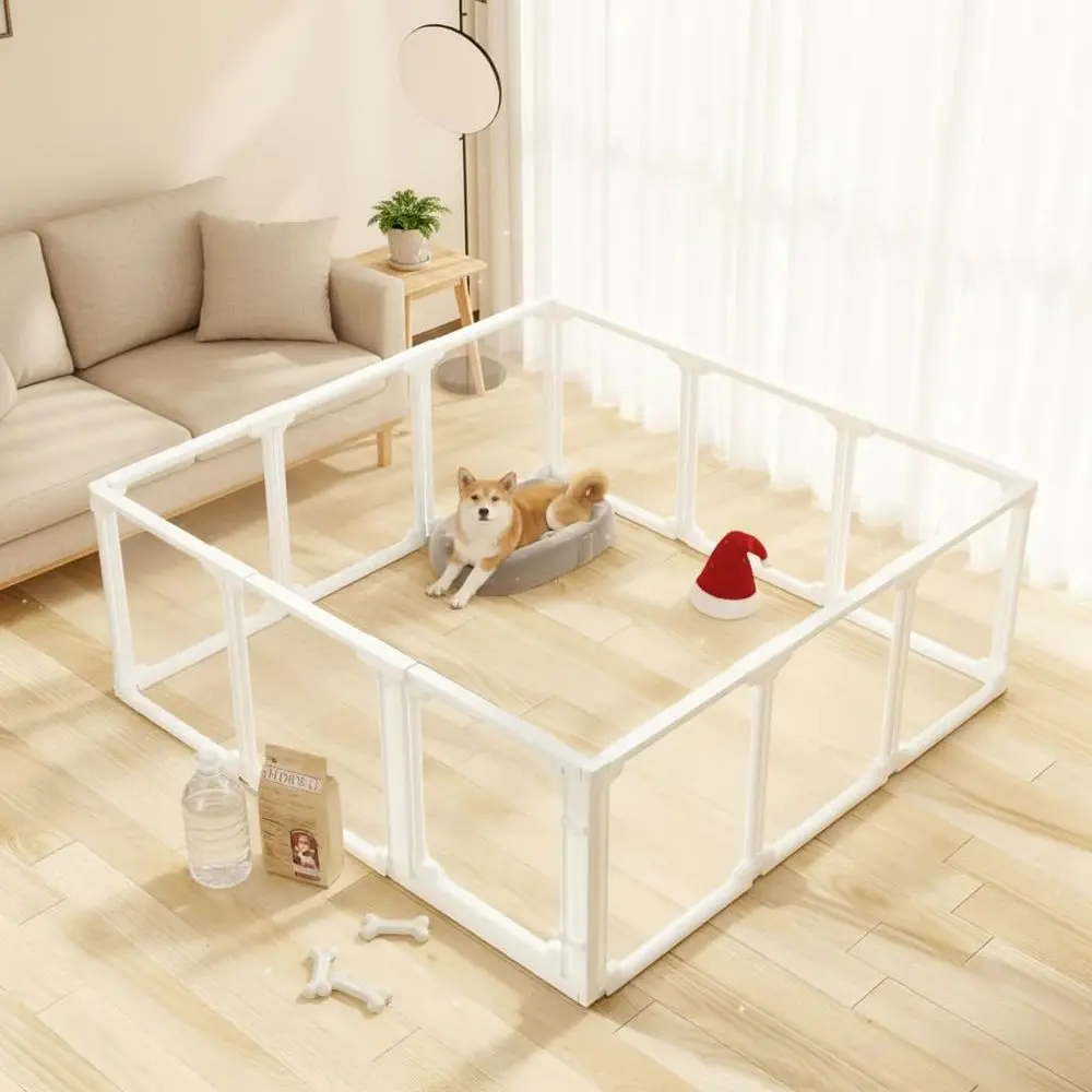 27.8 Tall Clear Acrylic 12-Panel Dog Playpen for Indoor Puppy and Small Pet Play, Easy Assembly
27.8 Tall Clear Acrylic 12-Panel Dog Playpen for Indoor Puppy and Small Pet Play, Easy Assembly