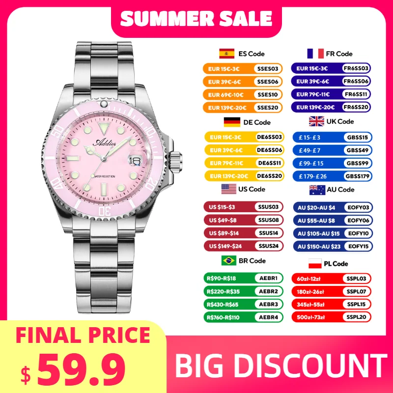 ADDIES Luxury Women's Watches Elegant Classic 36mm Business Ladies Watch BGW9 Luminous Waterproof Steel Quartz Woman Watches
ADDIES Luxury Women's Watches Elegant Classic 36mm Business Ladies Watch BGW9 Luminous Waterproof Steel Quartz Woman Watches