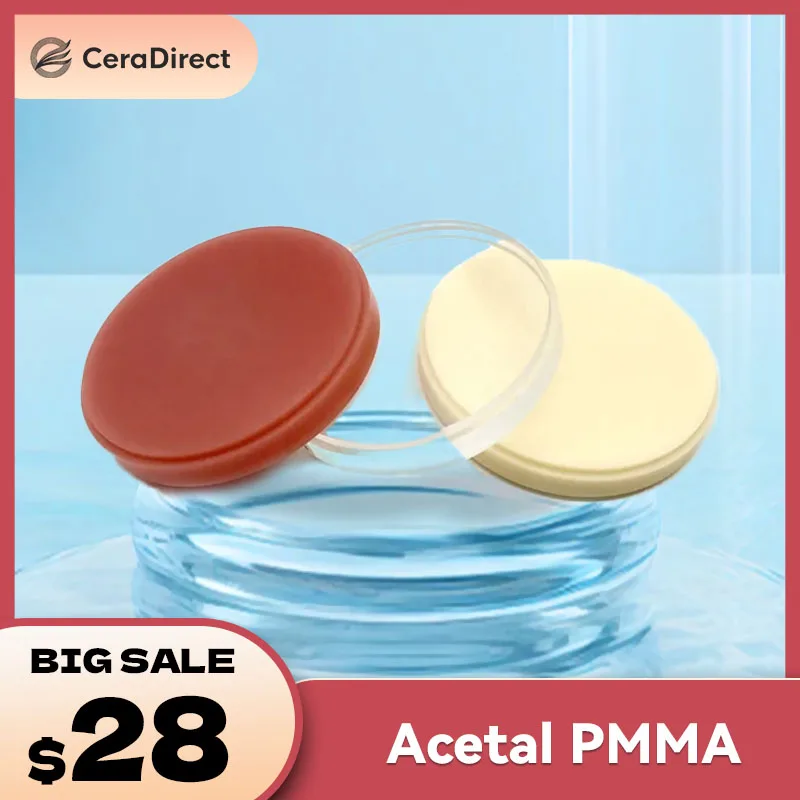 Acetal/Flexible 98mm PMMA Disc Pink/Clear/VITA16 Dental Lab Supplies Open System CADCAM Milling Blank
Acetal/Flexible 98mm PMMA Disc Pink/Clear/VITA16 Dental Lab Supplies Open System CADCAM Milling Blank