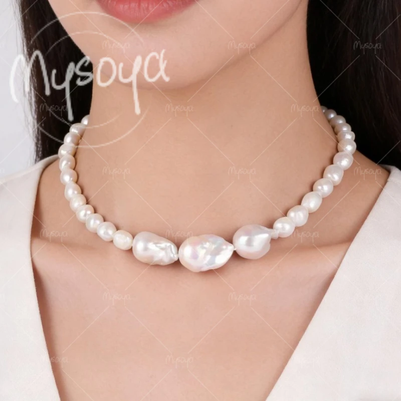 MYSOYA 7-8mm & 11-13mm Large White Baroque Freshwater Pearl Necklace for Wife/ Mom,for Wedding/Mother's Day/Birthday Gift A0587
MYSOYA 7-8mm & 11-13mm Large White Baroque Freshwater Pearl Necklace for Wife/ Mom,for Wedding/Mother's Day/Birthday Gift A0587