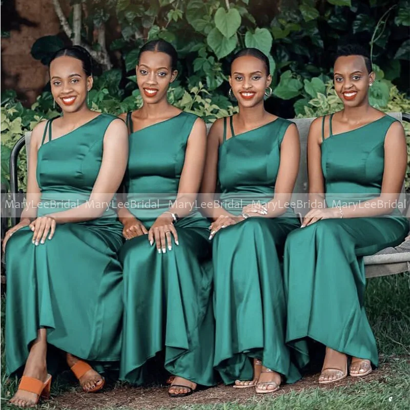Simple Emerald Green Bridesmaid Dresses One Shoulder Sleeveless Long Satin Mermaid Wedding Party Gowns for Women Guest Dress
Simple Emerald Green Bridesmaid Dresses One Shoulder Sleeveless Long Satin Mermaid Wedding Party Gowns for Women Guest Dress