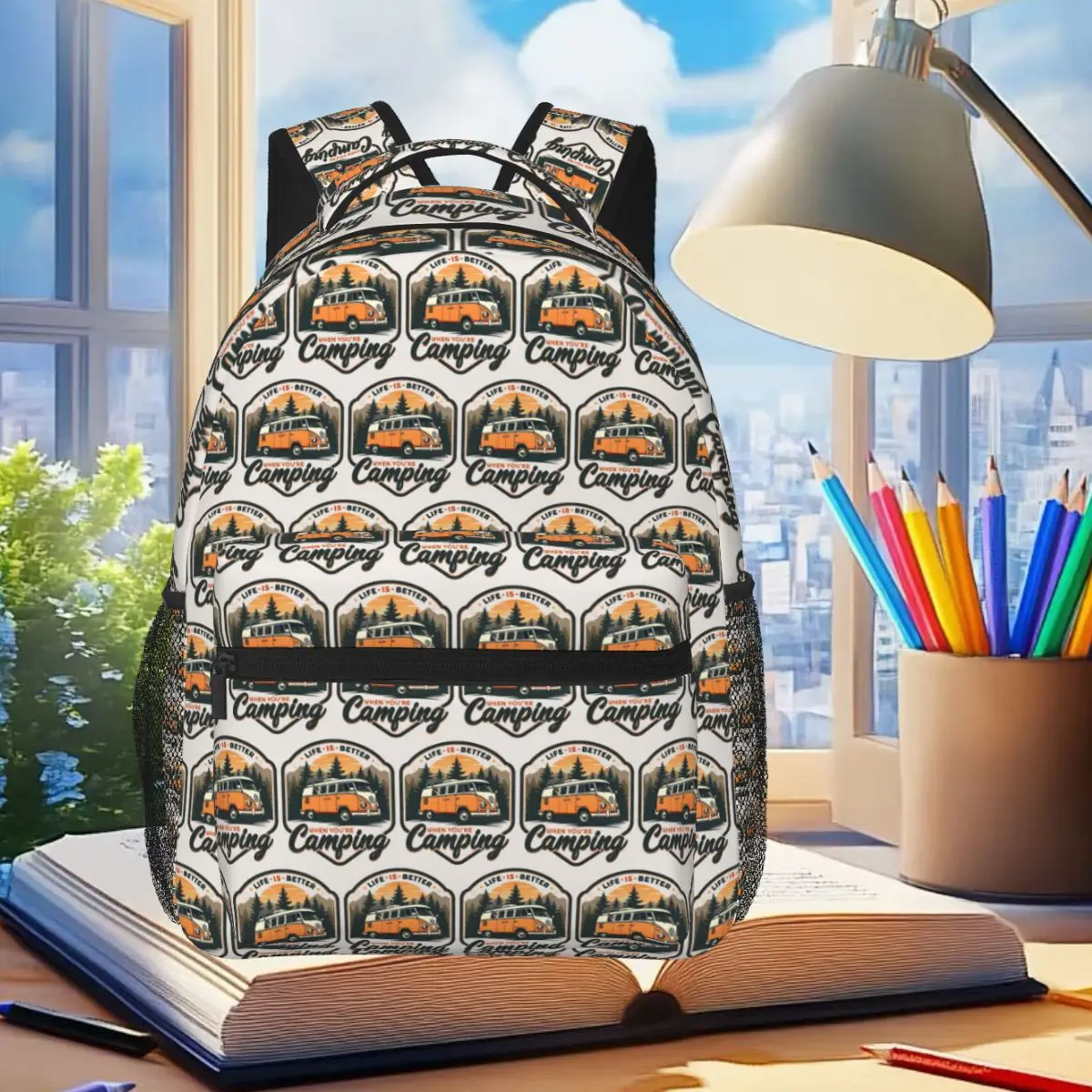 CamperVan Happy Camper Backpack Student Boys Girls BookBag Children School Bag Laptop Shoulder Bags for Men Women
CamperVan Happy Camper Backpack Student Boys Girls BookBag Children School Bag Laptop Shoulder Bags for Men Women