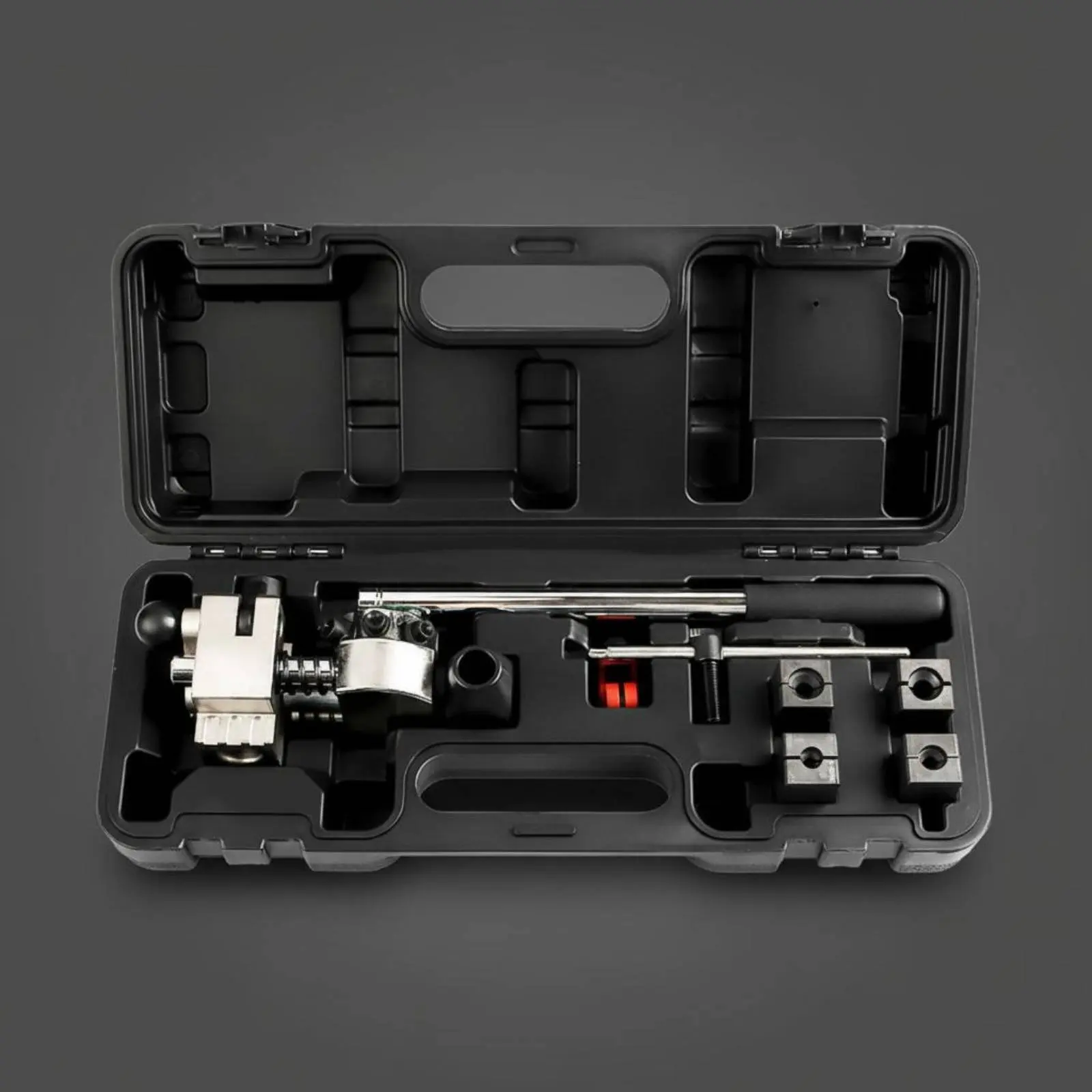 8 Pieces Brake Line Flaring Tool Kit Professional Grade 45 Degree Flaring Tool Set Includes Pipe Cutter Turret Configuration
8 Pieces Brake Line Flaring Tool Kit Professional Grade 45 Degree Flaring Tool Set Includes Pipe Cutter Turret Configuration