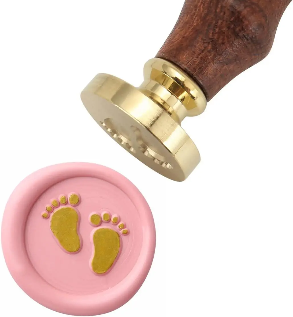 Baby Series Wax Seal Stamp,Baby Footprints Brass Head Wooden Handle Sealing Stamp for Baby Shower Party Invitation cards
Baby Series Wax Seal Stamp,Baby Footprints Brass Head Wooden Handle Sealing Stamp for Baby Shower Party Invitation cards