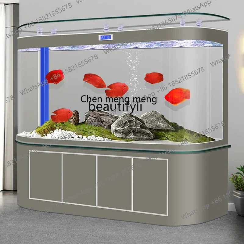 R E182Large curved bottom filter arowana tank, living room large water-free aquarium against the wall, integrated goldfish tan
R E182Large curved bottom filter arowana tank, living room large water-free aquarium against the wall, integrated goldfish tan