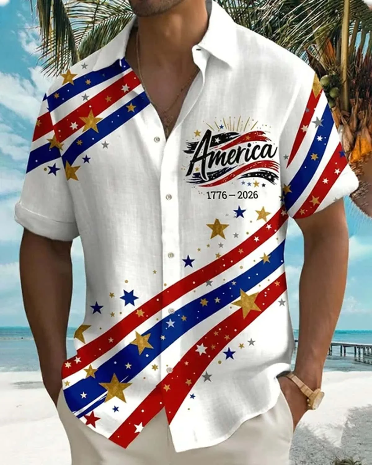 2026 Summer Men's New Independence Day Commemorative Short Sleeve Button Hawaiian Shirt Sports Vacation Casual T-shirt
2026 Summer Men's New Independence Day Commemorative Short Sleeve Button Hawaiian Shirt Sports Vacation Casual T-shirt