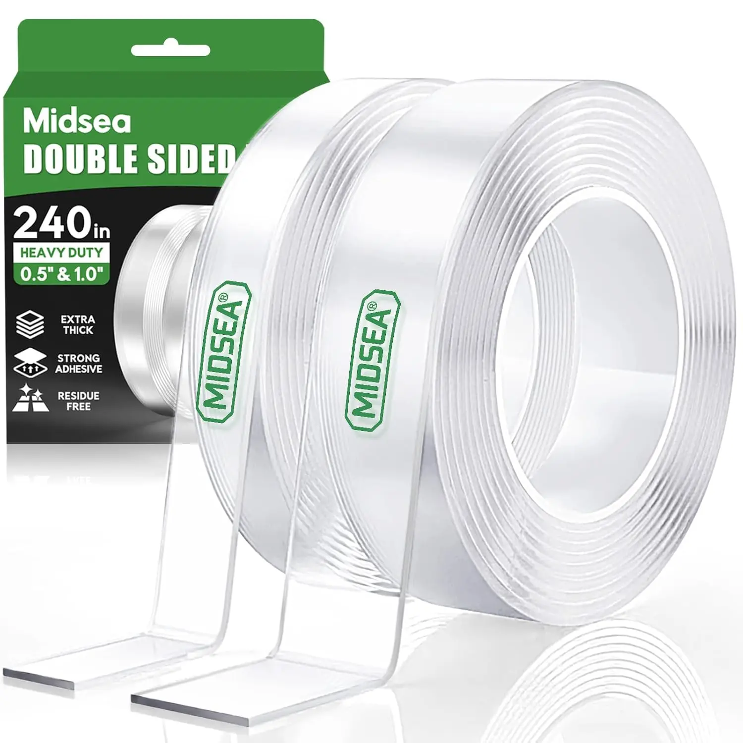 Double Sided Tape Heavy Duty 240in L x 1in/0.5in W Removable Clear Nano Mounting Tape for Picture Hanging Wall Decor Rugs
Double Sided Tape Heavy Duty 240in L x 1in/0.5in W Removable Clear Nano Mounting Tape for Picture Hanging Wall Decor Rugs