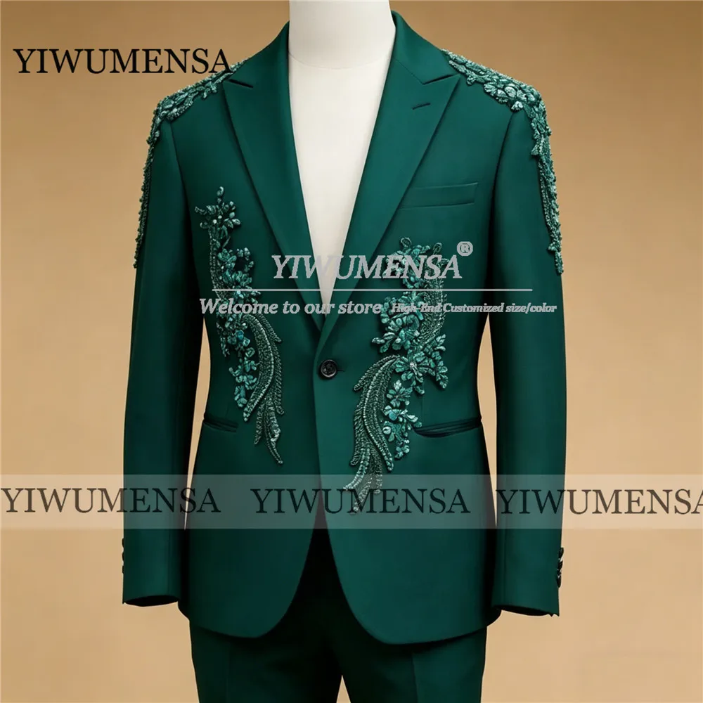 Luxury Beaded Stones Appliques Suit Man For Wedding Single Breasted Prom Blazer Custom Made 2 Pieces Sets Costumes Hommes Tuxedo
Luxury Beaded Stones Appliques Suit Man For Wedding Single Breasted Prom Blazer Custom Made 2 Pieces Sets Costumes Hommes Tuxedo