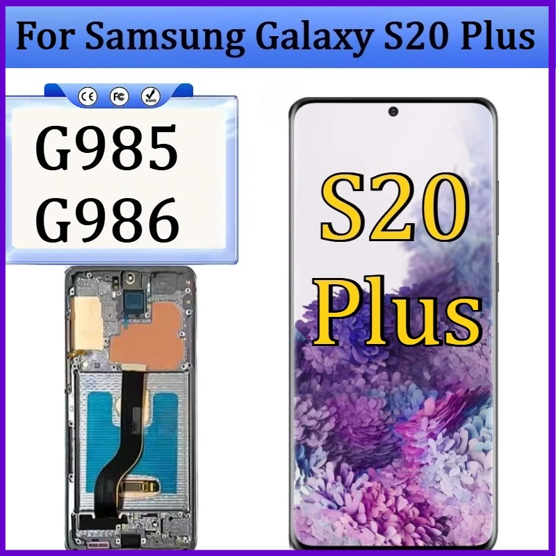 Новый OLED-дисплей для Samsung Galaxy S20 Plus G985 G986, сенсорный экран с рамкой, замена для Samsung S20+
Новый OLED-дисплей для Samsung Galaxy S20 Plus G985 G986, сенсорный экран с рамкой, замена для Samsung S20+