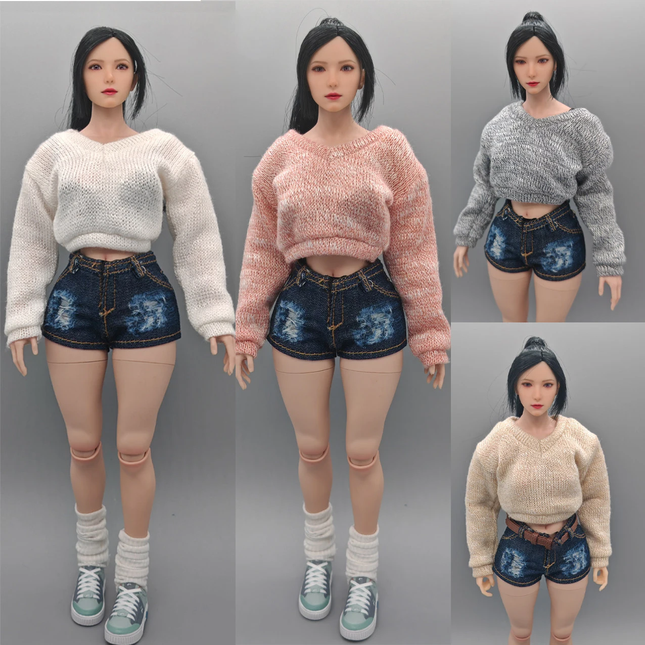 1/6 Scale Loose Sleeves Elastic Sweater Cowboy Shorts Clothes Model Body Decor for 12" Female Soldier Soldier Action Figure
1/6 Scale Loose Sleeves Elastic Sweater Cowboy Shorts Clothes Model Body Decor for 12" Female Soldier Soldier Action Figure