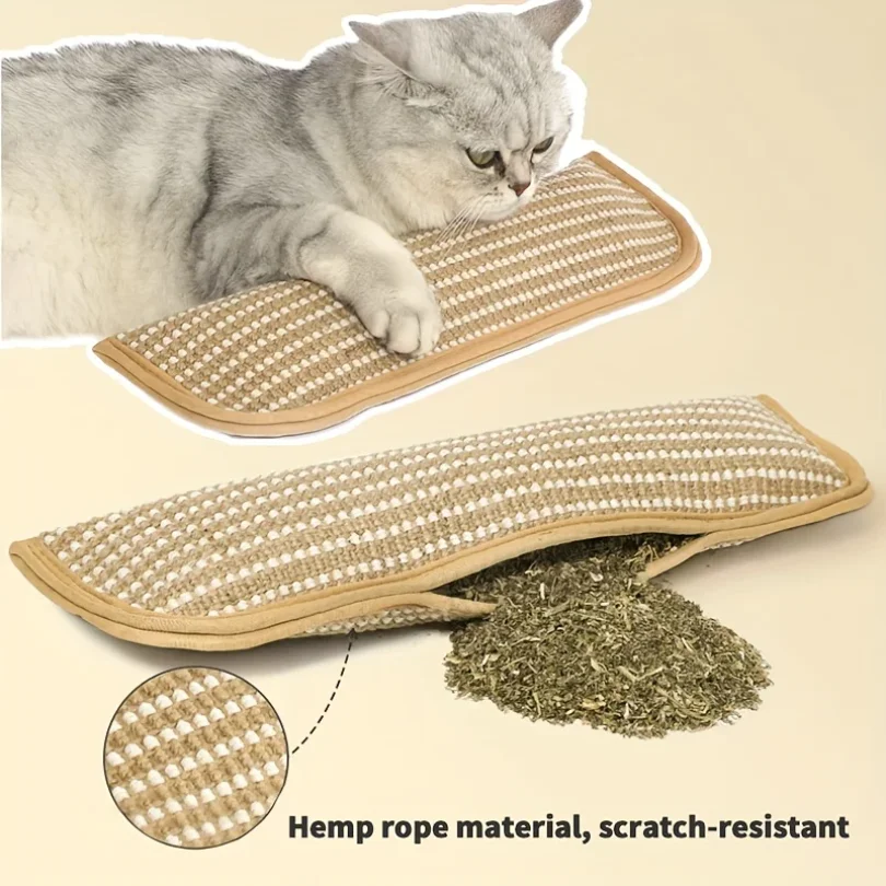 1pc Pillow & Scratching Pad - Heavy-Duty Sisal Bed Cover with -Filled Cushion, Non-Slip Base, Soft Durable Pet Furniture
1pc Pillow & Scratching Pad - Heavy-Duty Sisal Bed Cover with -Filled Cushion, Non-Slip Base, Soft Durable Pet Furniture