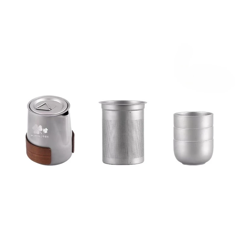 Teapot Double-layer Teacup Outdoor Camping Tea Making Equipment, Titanium Alloy Portable Travel Tea Set
Teapot Double-layer Teacup Outdoor Camping Tea Making Equipment, Titanium Alloy Portable Travel Tea Set