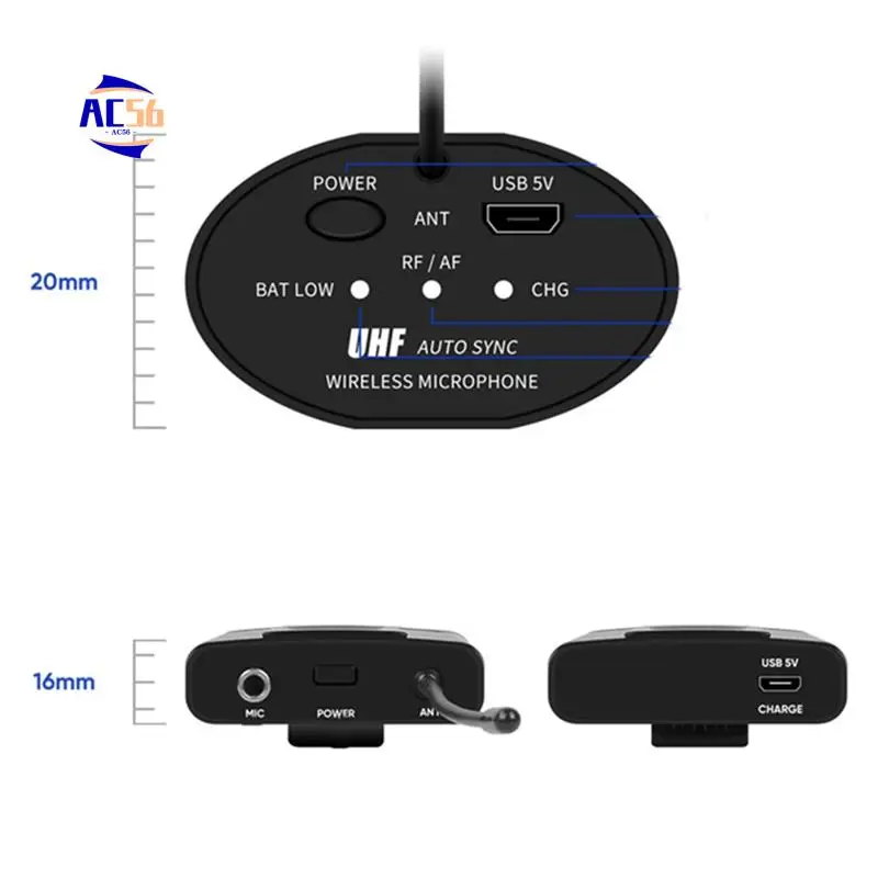 AC56-Headset Microphone Lavalier Microphone With Bodypack Transmitter And Receiver 1/4 Inch Output(A)
AC56-Headset Microphone Lavalier Microphone With Bodypack Transmitter And Receiver 1/4 Inch Output(A)