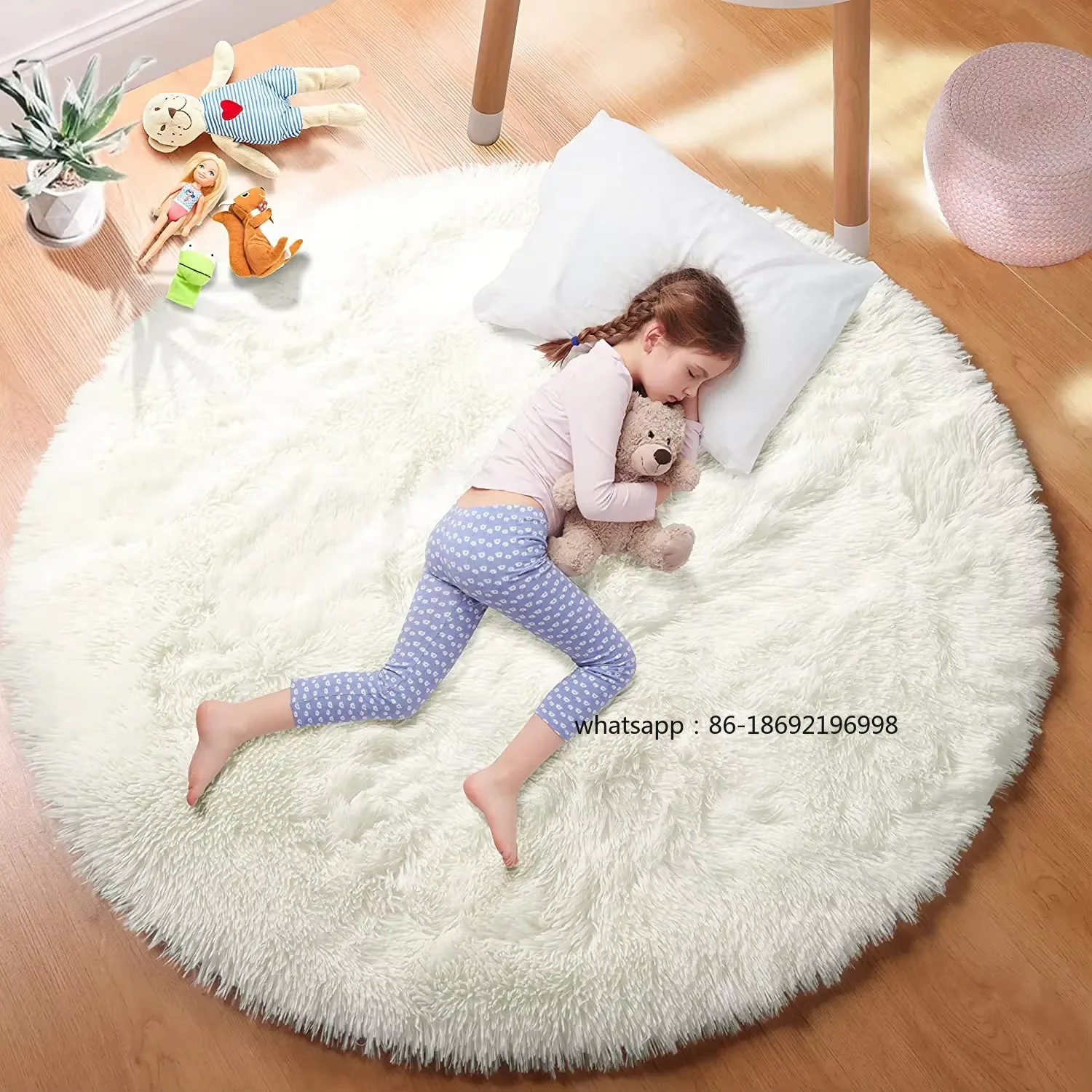 VIKAMA Ultra Soft Shaggy Round Rug Pad Fluffy White Carpet Living Room Home Decor Bedroom Kids Room Salon Thick Pile Carpet
VIKAMA Ultra Soft Shaggy Round Rug Pad Fluffy White Carpet Living Room Home Decor Bedroom Kids Room Salon Thick Pile Carpet