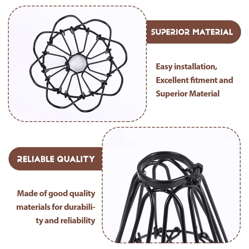 AA73 Adjustable Wire Cage Lampshade, 2 Pack Metal Bird Cage Bulb Guard Island Pendant Lighting Fixture Drop Lamp Holder
AA73 Adjustable Wire Cage Lampshade, 2 Pack Metal Bird Cage Bulb Guard Island Pendant Lighting Fixture Drop Lamp Holder