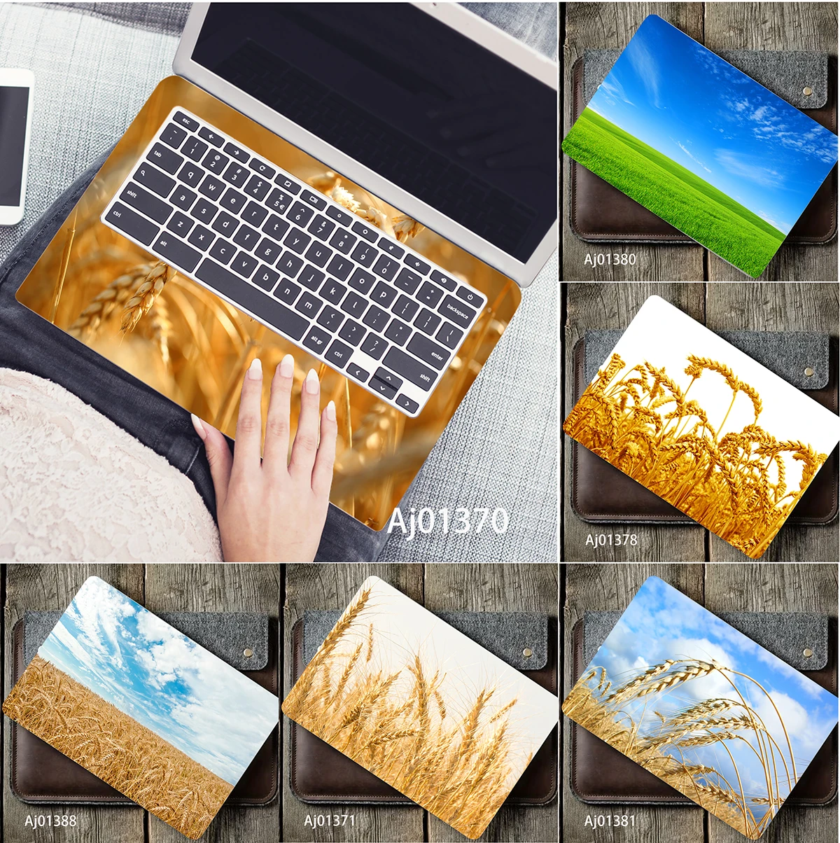 Natural Golden Wheat Harvest Laptop Skin, Rustic Countryside Anti-scratch Waterproof Notebook Protector Sticker
Natural Golden Wheat Harvest Laptop Skin, Rustic Countryside Anti-scratch Waterproof Notebook Protector Sticker