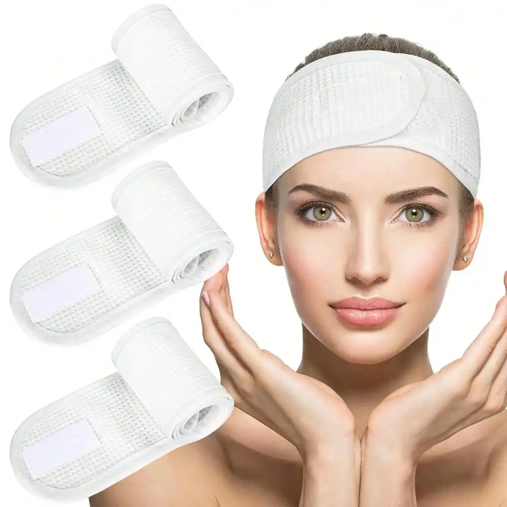 3pcs White Waffle Terry Cloth Adjustable Spa Headband For Bath Face Washing Makeup
3pcs White Waffle Terry Cloth Adjustable Spa Headband For Bath Face Washing Makeup