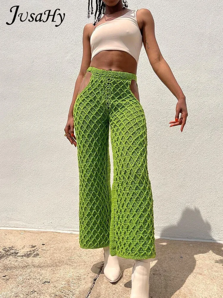 JusaHy Women Early Autumn New Solid Straight Waffle Printed Knitting Pants Casual Mid Waist Sides Hollow Vintage Trousers
JusaHy Women Early Autumn New Solid Straight Waffle Printed Knitting Pants Casual Mid Waist Sides Hollow Vintage Trousers