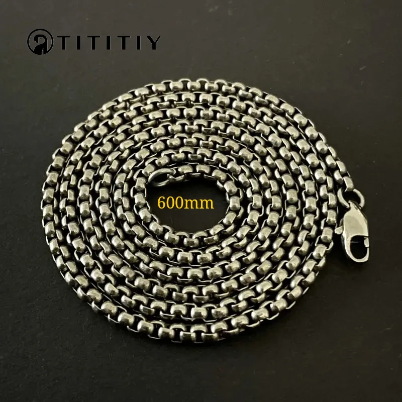 Pure Titanium Necklace Square Box Chain Width 3mm Lightweight Anti Allergic Square O-chain Fashionable Classic Accessories 600mm
Pure Titanium Necklace Square Box Chain Width 3mm Lightweight Anti Allergic Square O-chain Fashionable Classic Accessories 600mm