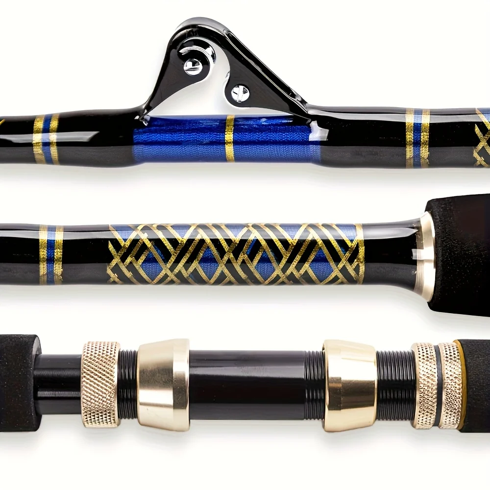 Heavy-Duty Offshore Fishing Trolling Rod - Game Boat Rod with 4+1 Roller Guides & Straight Handle, 5'6 Length Suitable for Tuna, Marlin, Trolling, Saltwater Fishing Gear for, Boat Rod for Big Game Anglers
Heavy-Duty Offshore Fishing Trolling Rod - Game Boat Rod with 4+1 Roller Guides & Straight Handle, 5'6 Length Suitable for Tuna, Marlin, Trolling, Saltwater Fishing Gear for, Boat Rod for Big Game Anglers