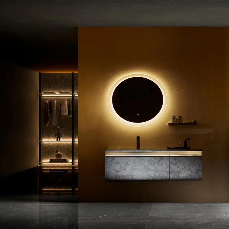 Contemporary minimalist dark grey marble bathroom cabinet high-end modern design bathroom vanity
Contemporary minimalist dark grey marble bathroom cabinet high-end modern design bathroom vanity