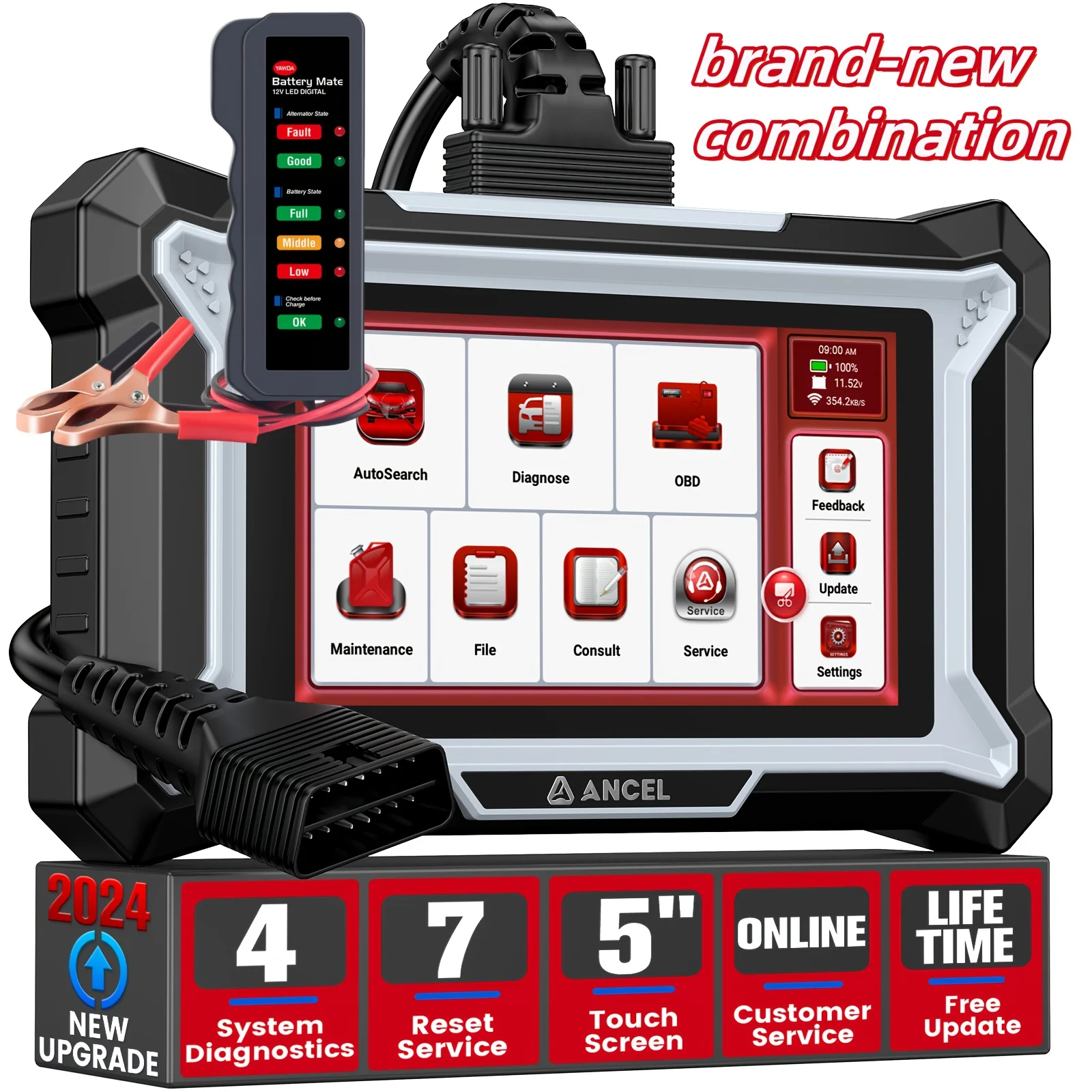 ANCEL DS100+BM310 OBD2 Scanner ABS SRS Transmission Check Engine Code Reader with 7 Resets, ANCEL Large Protective Case for OBD2 Scanner And Code Reader (BM310 No Wireless Function), Without Battery
ANCEL DS100+BM310 OBD2 Scanner ABS SRS Transmission Check Engine Code Reader with 7 Resets, ANCEL Large Protective Case for OBD2 Scanner And Code Reader (BM310 No Wireless Function), Without Battery