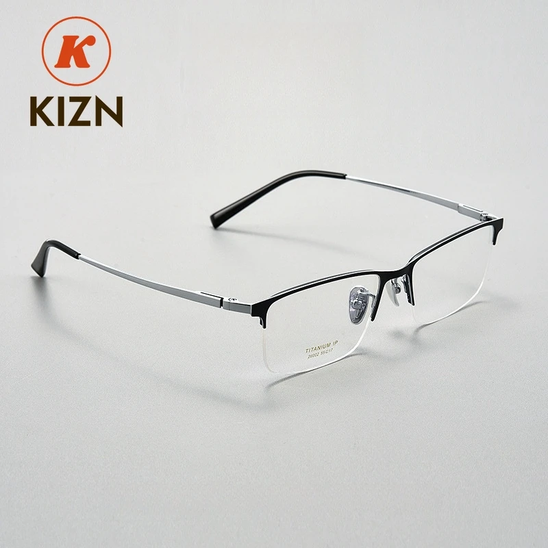 KIZN New Titanium Men's Half Frame Glasses Fashion Square Optical Prescription Ultralight Business PureEyeglasses H26002Y
KIZN New Titanium Men's Half Frame Glasses Fashion Square Optical Prescription Ultralight Business PureEyeglasses H26002Y