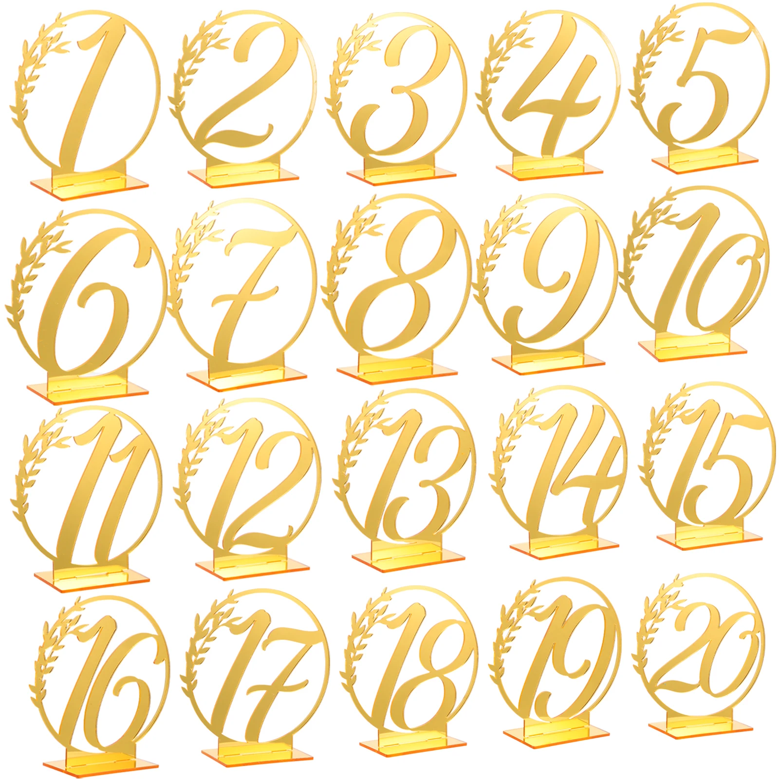 20 Pcs Event Wedding Table Number Set Home Decor Numbers with Base Booking Banquet Golden
20 Pcs Event Wedding Table Number Set Home Decor Numbers with Base Booking Banquet Golden