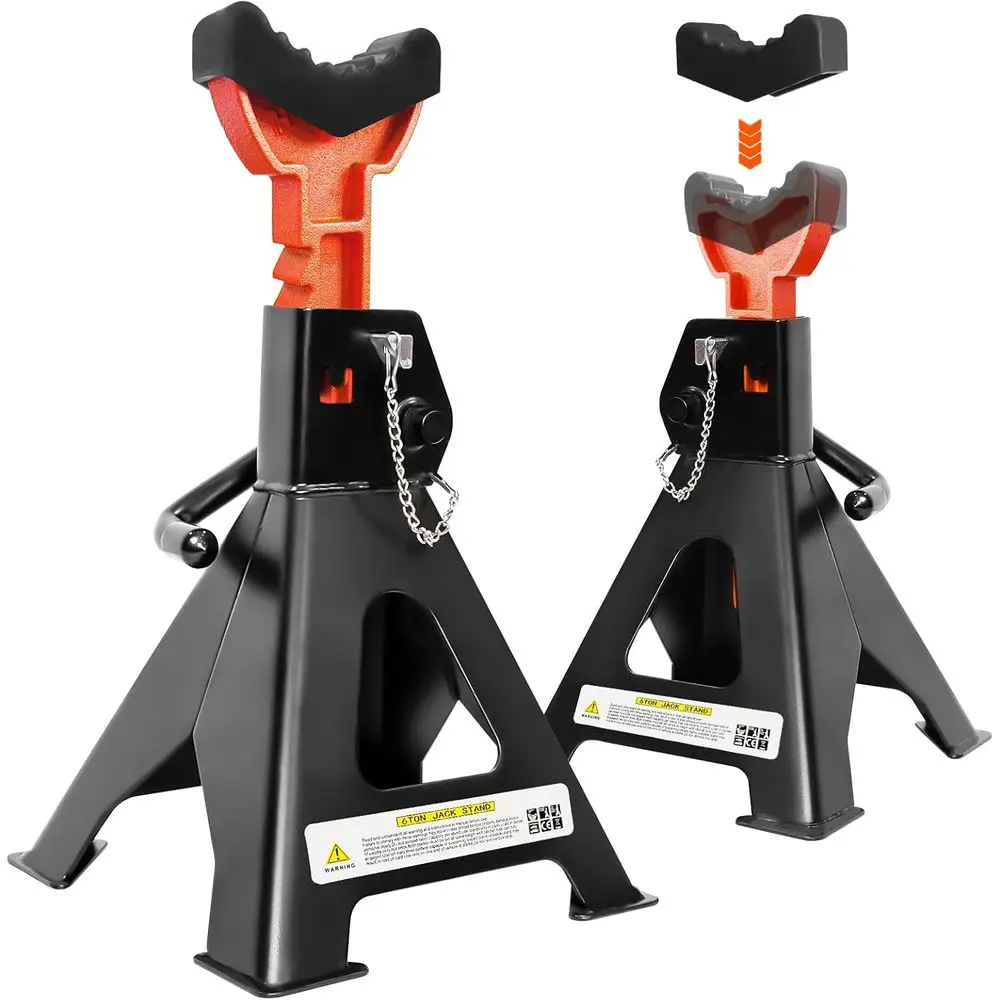 6 Ton Adjustable Jack Stands with Double Pin Locking, 15.6-23.4, 1 Pair Black
6 Ton Adjustable Jack Stands with Double Pin Locking, 15.6-23.4, 1 Pair Black