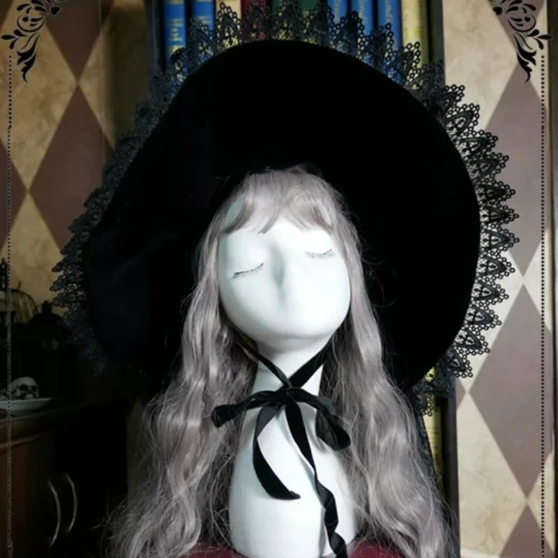Lace Witch Pointed Hats Handmade Bandage Bow Wizard Hat Adult Gothic Lolita Cosplay Costume Accessories Holiday DIY Decorations
Lace Witch Pointed Hats Handmade Bandage Bow Wizard Hat Adult Gothic Lolita Cosplay Costume Accessories Holiday DIY Decorations