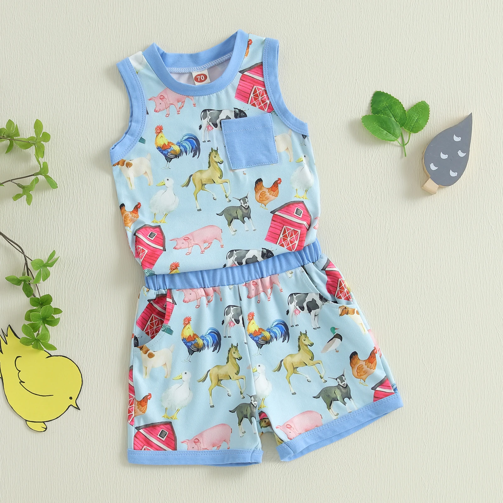 Summer Toddler Boy Shorts Set Tractor/Animal Sleeveless Tank Tops Elastic Waist Shorts Farm Clothes Baby Clothing
Summer Toddler Boy Shorts Set Tractor/Animal Sleeveless Tank Tops Elastic Waist Shorts Farm Clothes Baby Clothing