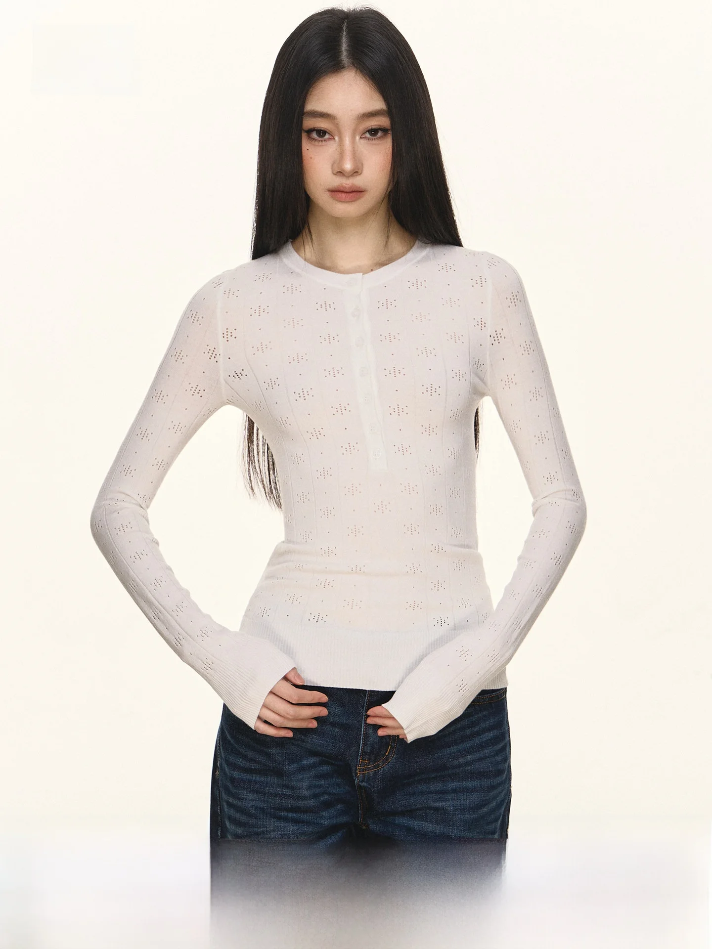 Anna Aneae Queen MoXi Hollow Knitted Sweater Women's Casual Long Sve White Color Sli Versatile Spring Season Faion
Anna Aneae Queen MoXi Hollow Knitted Sweater Women's Casual Long Sve White Color Sli Versatile Spring Season Faion