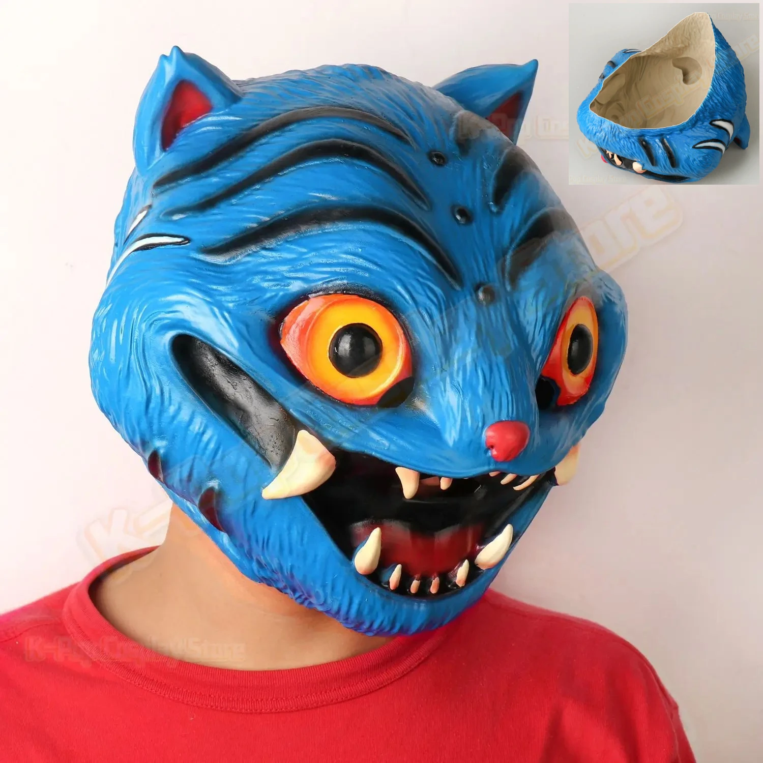 KPop Dem on Hunters Blue Tiger Halloween Latex Mask KPOP Girl Group Demon Hunter Headgear Cosplay Prop for Events Costume Party
KPop Dem on Hunters Blue Tiger Halloween Latex Mask KPOP Girl Group Demon Hunter Headgear Cosplay Prop for Events Costume Party