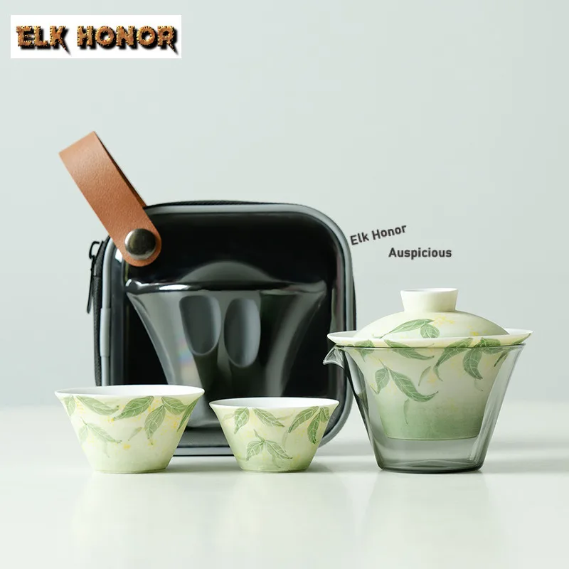 Mint Green Pure Hand-painted Osmanthus Travel Tea Set Kit Japanese 1 Pot 2 Cups Tea Maker Organizer Portable Camping Handbag
Mint Green Pure Hand-painted Osmanthus Travel Tea Set Kit Japanese 1 Pot 2 Cups Tea Maker Organizer Portable Camping Handbag